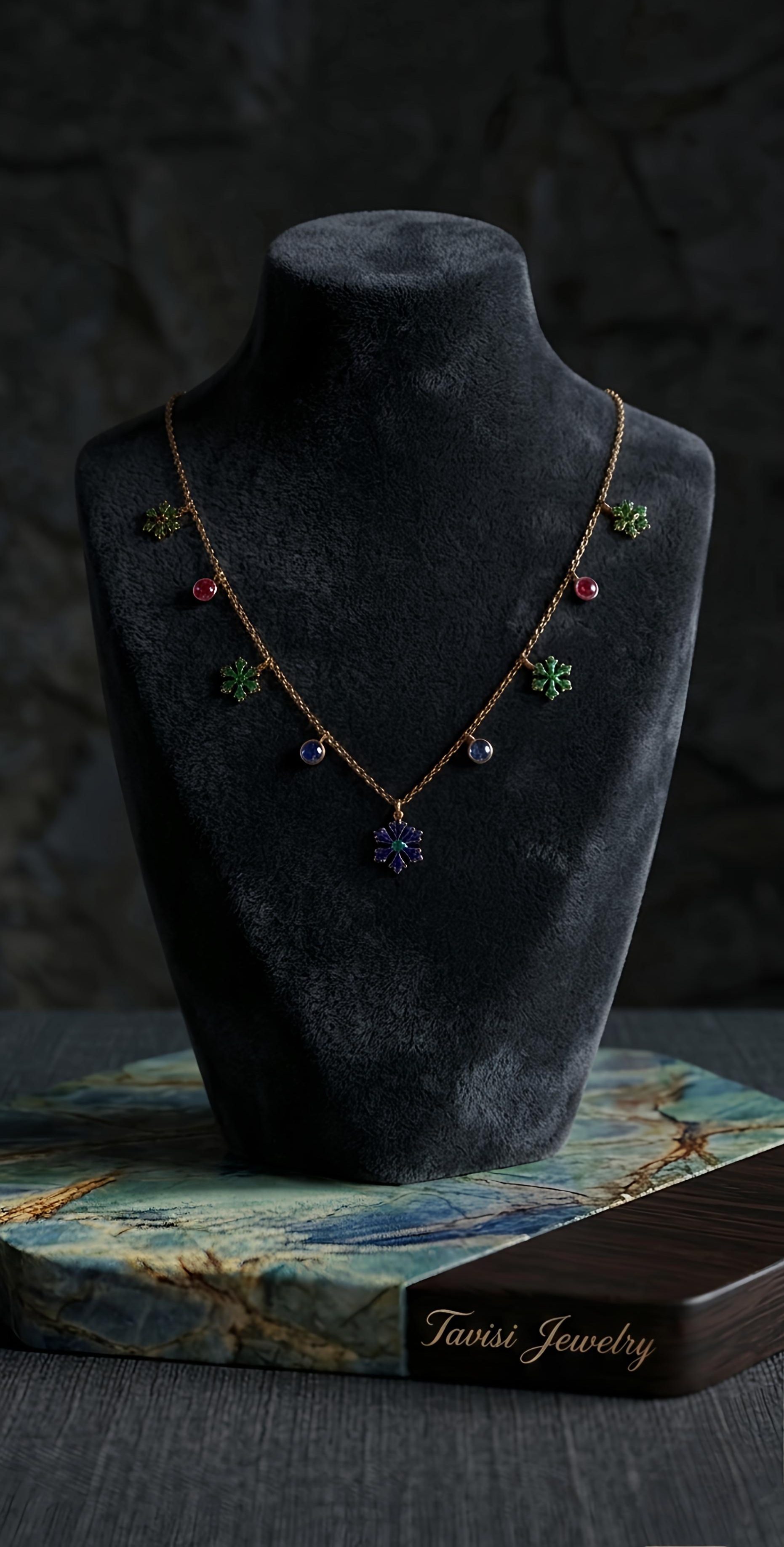 Tavisi Jewelry 316L surgical stainless steel anti tarnish Tanmaniya necklaces for women | premium necklace collection