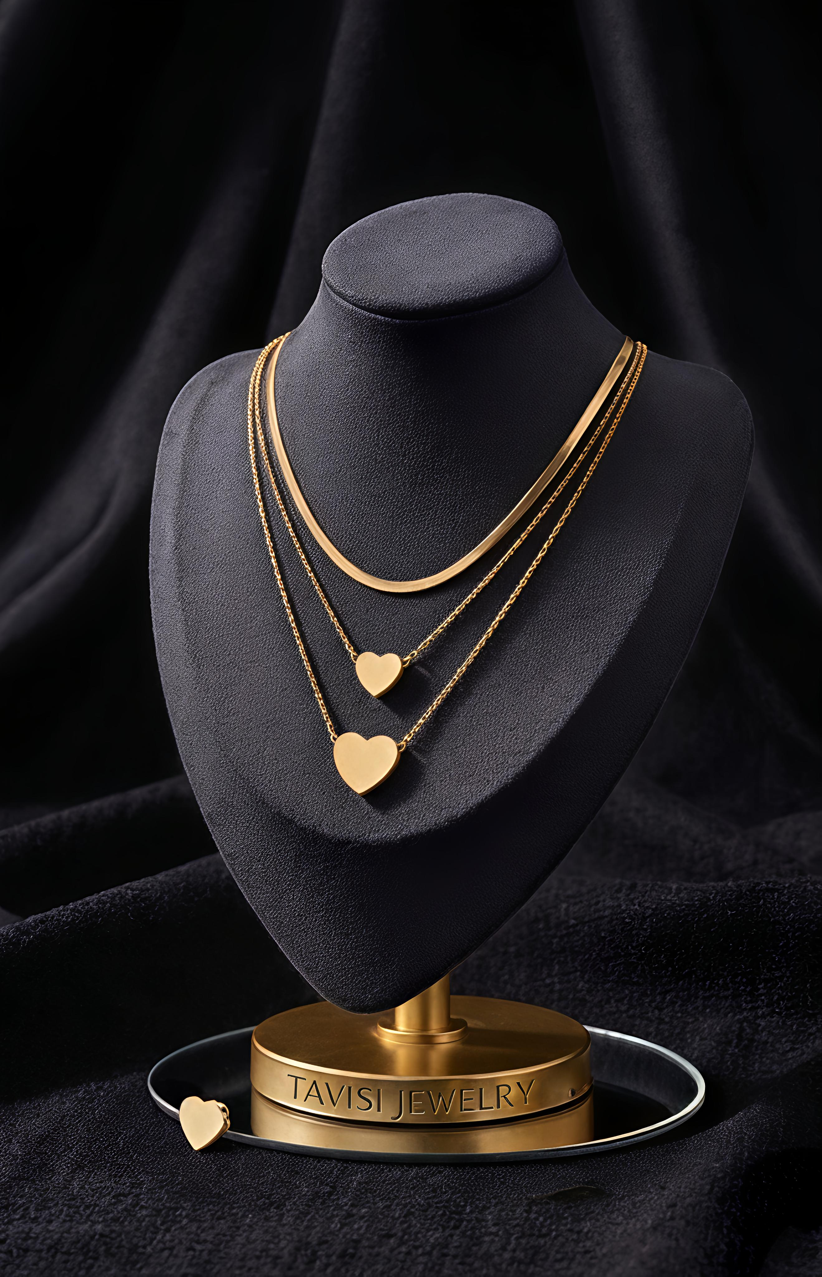 Tavisi Jewelry 316L surgical stainless steel anti tarnish layered chains for women | premium chain collection