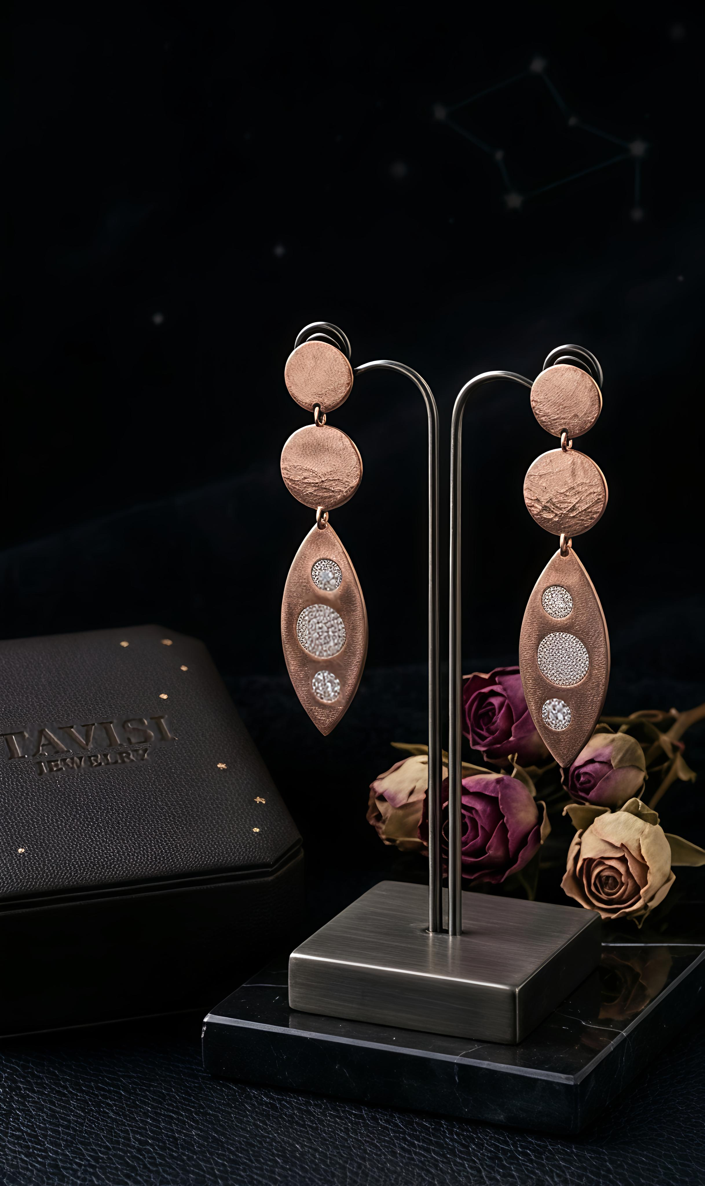 Tavisi Jewelry 18K rose gold surgical stainless steel anti tarnish earrings for women | premium earring collection