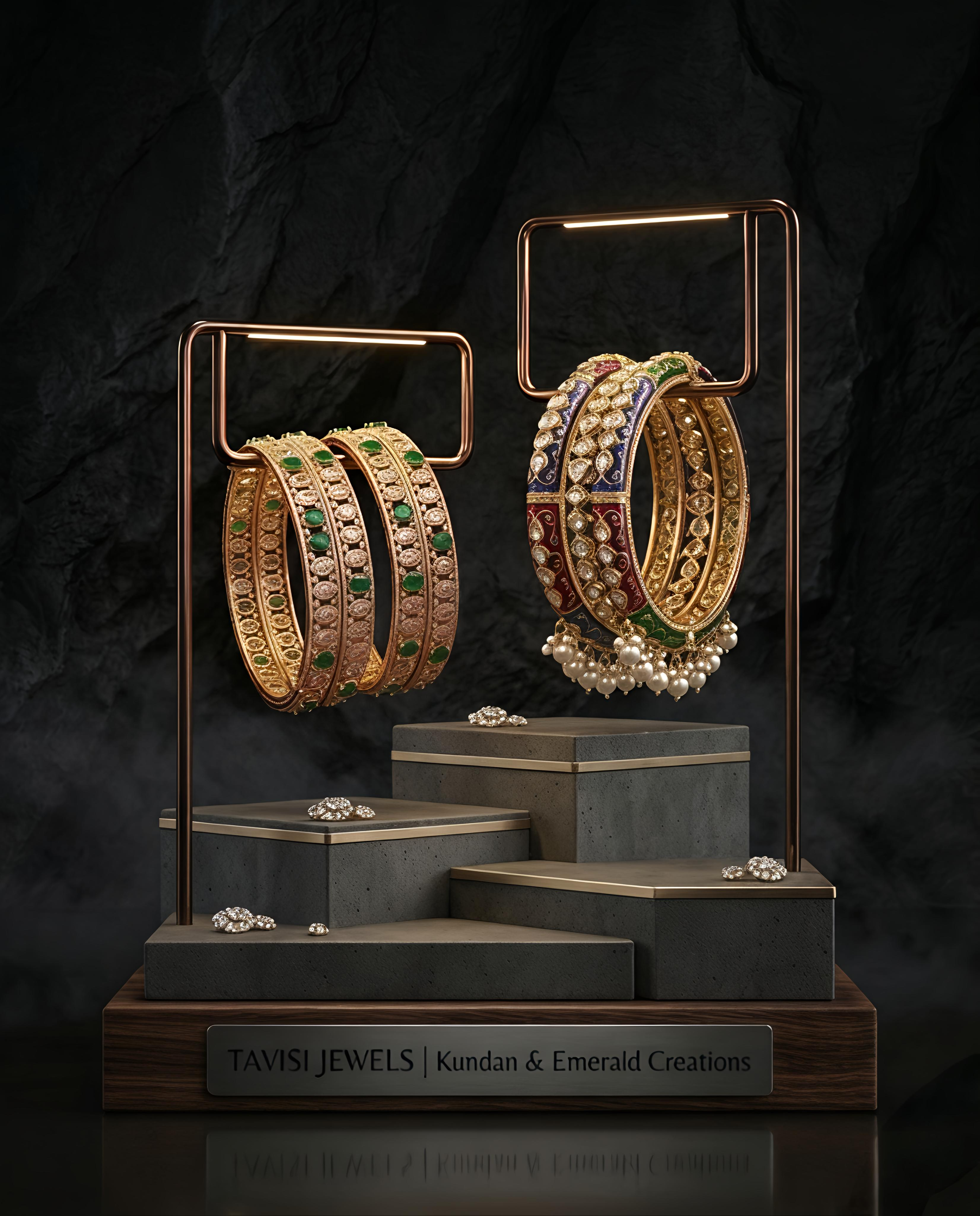 Tavisi premium kundan bangles traditional jewellery collection