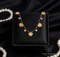 gold heart charm tanmaniya necklace anti tarnish
waterproof heart necklace stainless steel jewellery
gold anti tarnish necklace with heart charms
daily wear heart necklace lightweight jewellery
stainless steel gold heart necklace with stones