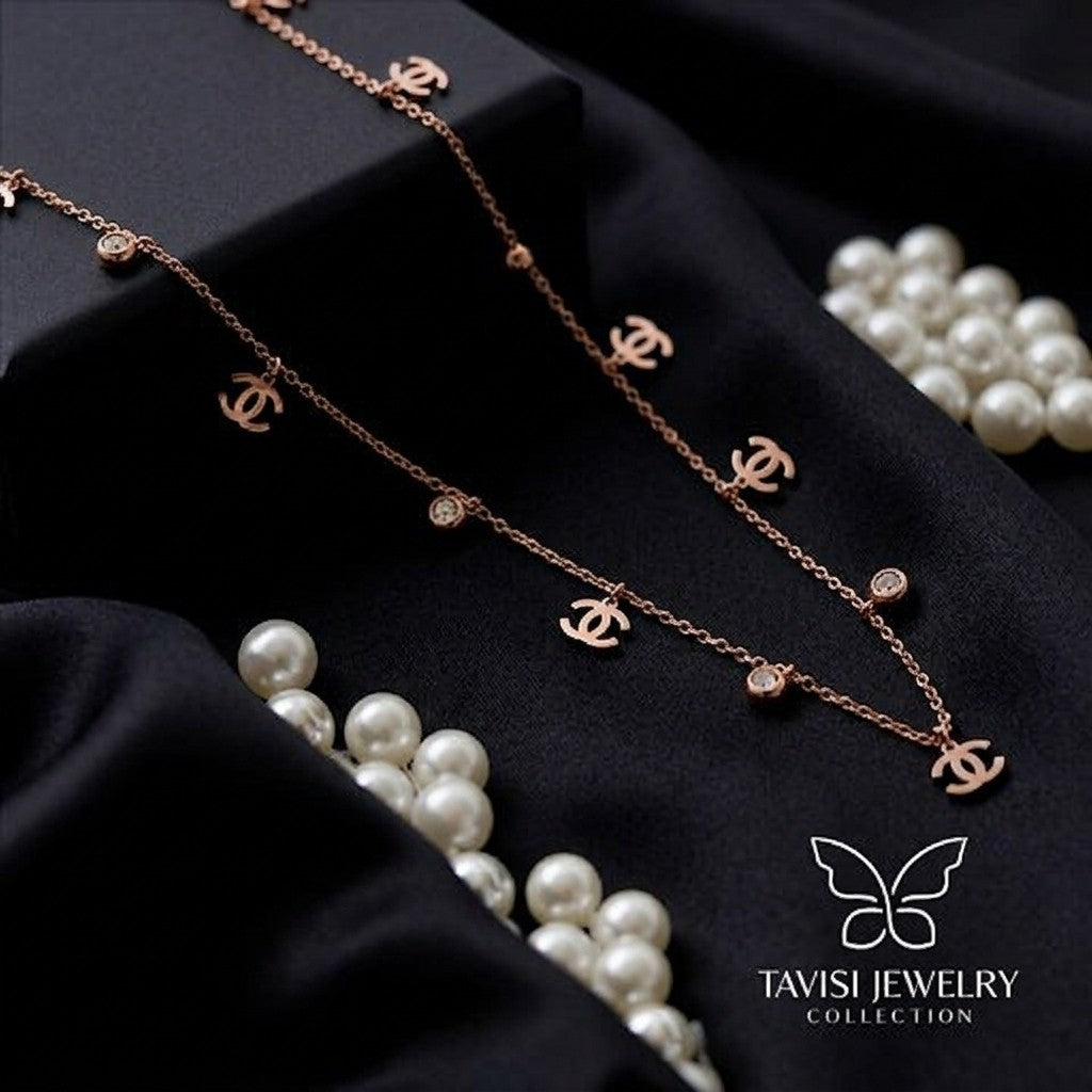 Rose Gold Designer Tanmaniya Necklace