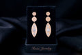 Rose Aura CZ Drop Earrings | 18K Rose Gold Anti Tarnish CZ Earrings for Women | Tavisi