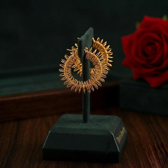 Coil Hoop Earrings | 22K Gold Plated Anti Tarnish Hoop Earrings for Women | Tavisi