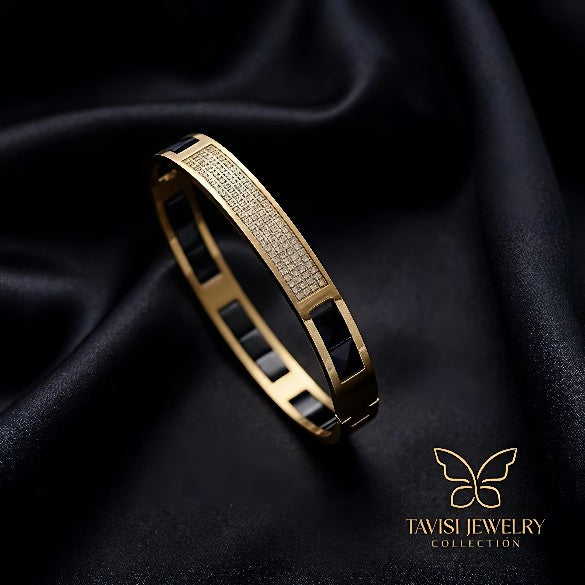 Luxury Ceramic Diamond Bracelet | AD Gold Bracelet | Tavisi