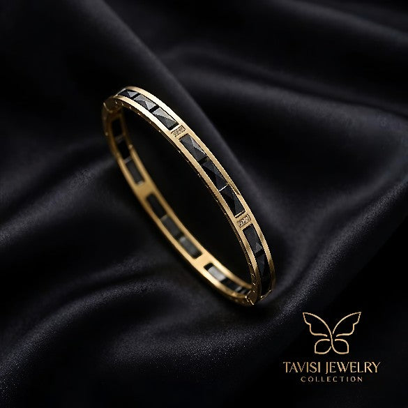Ceramic Stainless Steel Bracelet | CZ Luxury Bracelet | Tavisi