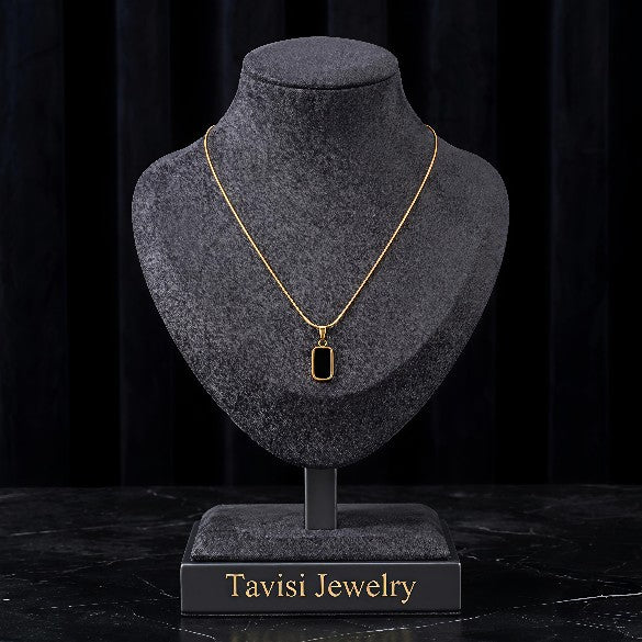 Tavisi Noir Edge Pendant Necklace