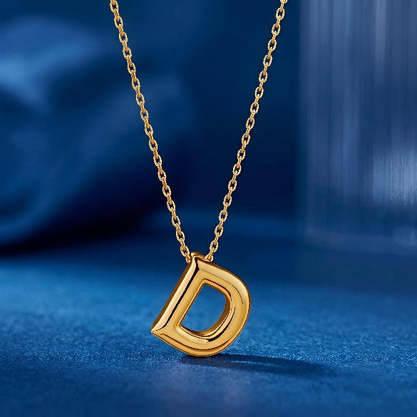 Tavisi Alphabet D Gold Pendant Necklace | 22K Gold Plated Initial Necklace for Women | Anti-Tarnish | Tavisi