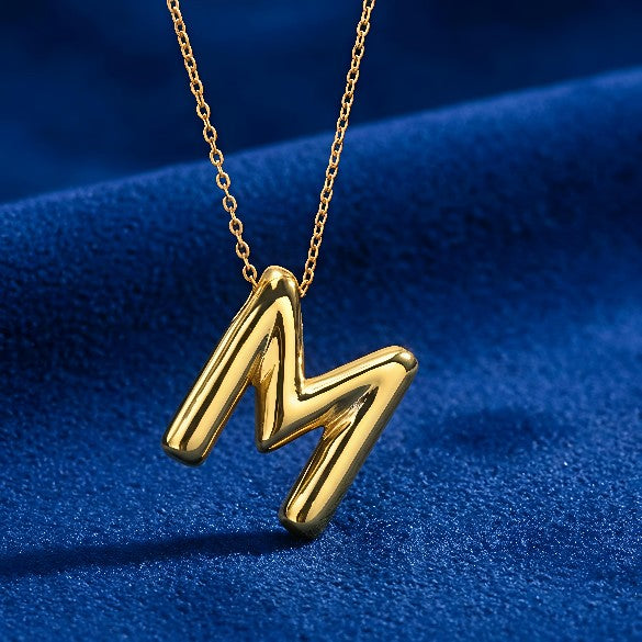 Tavisi Alphabet M Gold Chain Pendant | 22K Gold Plated Initial Necklace for Women | Anti-Tarnish | Tavisi