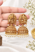 Mahalakshmi Jhumki Earrings | Traditional South Indian Temple Jewellery | Alloy Jhumka for Women