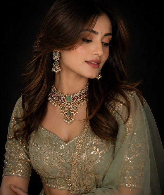 Aaradhya Polki Kundan traditional Indian jewellery set for women