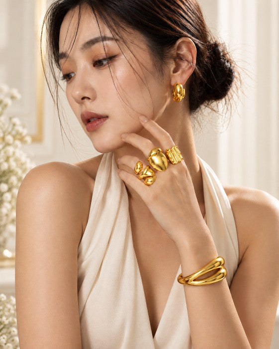 Anti tarnish jewellery collection featuring layered gold-tone necklaces for women, designed for everyday, office, party and festive wear