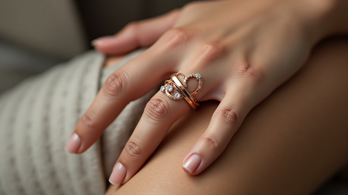 Tavisi Jewelry best selling Indian jewellery featuring an elegant rose gold ring for women, showcasing popular traditional and contemporary jewellery styles for everyday, festive and special occasions