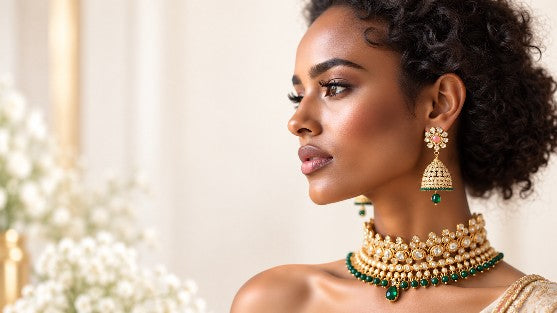 Tavisi Jewelry new arrivals featuring traditional Indian jewellery and ethnic fashion for women, including bridal jewellery, sarees, blouses and lehenga styles