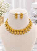 Aaradhya Lakshmi floral coin necklace set with matching earrings