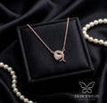 Dolphin Heart Pendant Chain in Rose Gold with CZ stones - Tavisi Jewelry Collection