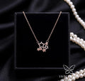 Five Star Cluster Pendant Chain in Rose Gold with CZ stones - Tavisi Jewelry Collection