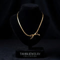 Gold Bow Chain Necklace 316L Surgical Stainless Steel 22K gold plated - Tavisi Jewelry Collection