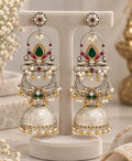 Shravya Premium Kashmiri oxidized silver and gold polish brass jhumka earrings