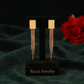 Tavisi tassel chain drop earrings in stainless steel with 22k gold anti tarnish finish for women