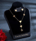 Tavisi Amora Heart Luxe Necklace Set in 22K gold plated anti tarnish stainless steel with long lasting shine