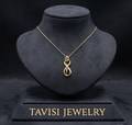 Tavisi Amora Infinity Pendant Necklace with AD stones and gold plated finish