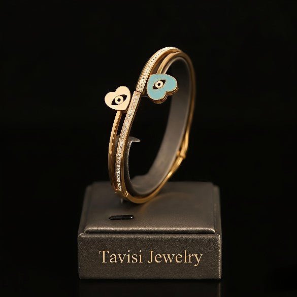 Tavisi Aria Evil Eye AD Bracelet 316L stainless steel 22K gold plated anti tarnish jewellery