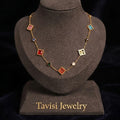 Tavisi Aria Prism Charm Necklace with Premium 316L Surgical Grade Stainless Steel, 18K gold plated anti tarnish finish