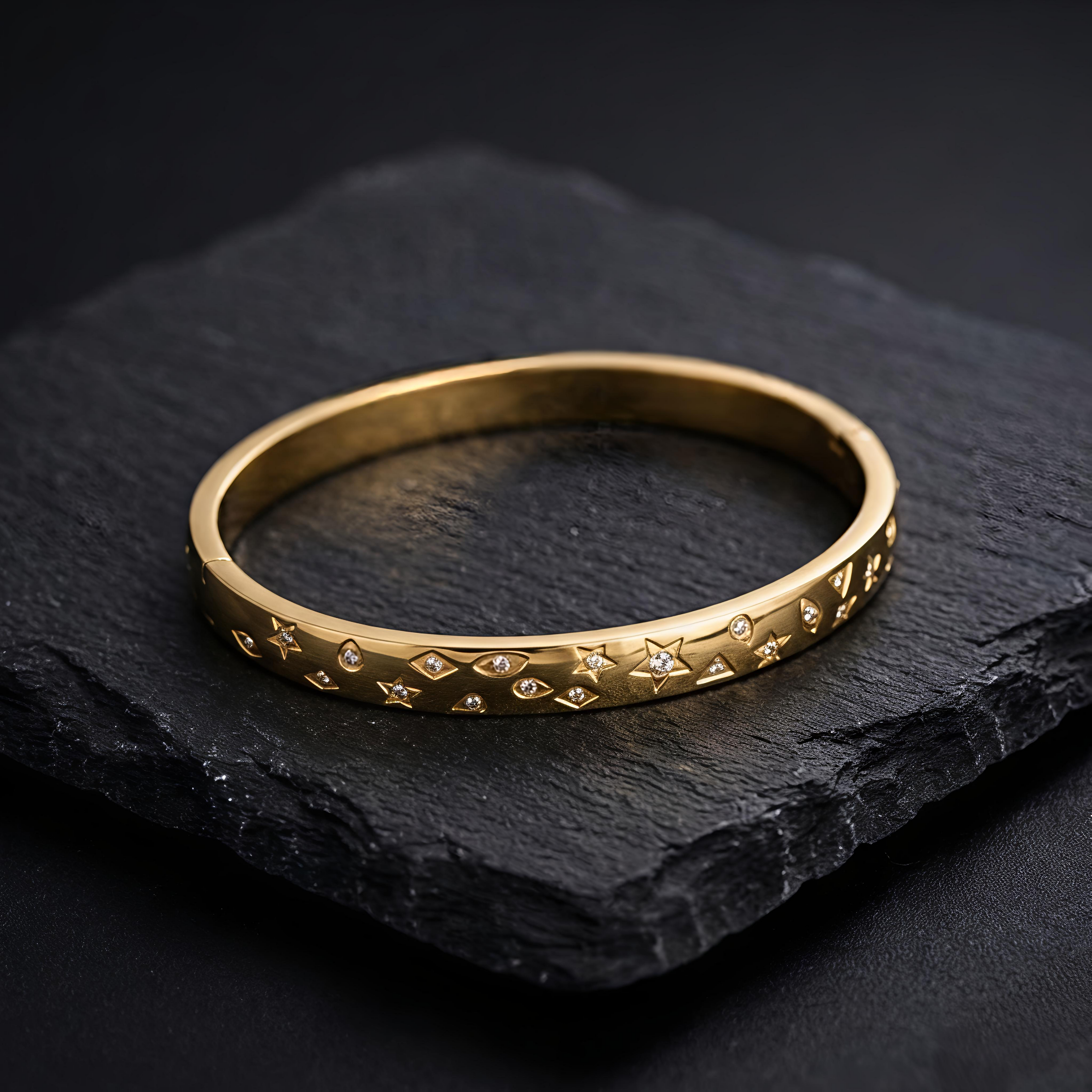 Tavisi Astra Glow AD 18K gold plated anti tarnish kada bracelet