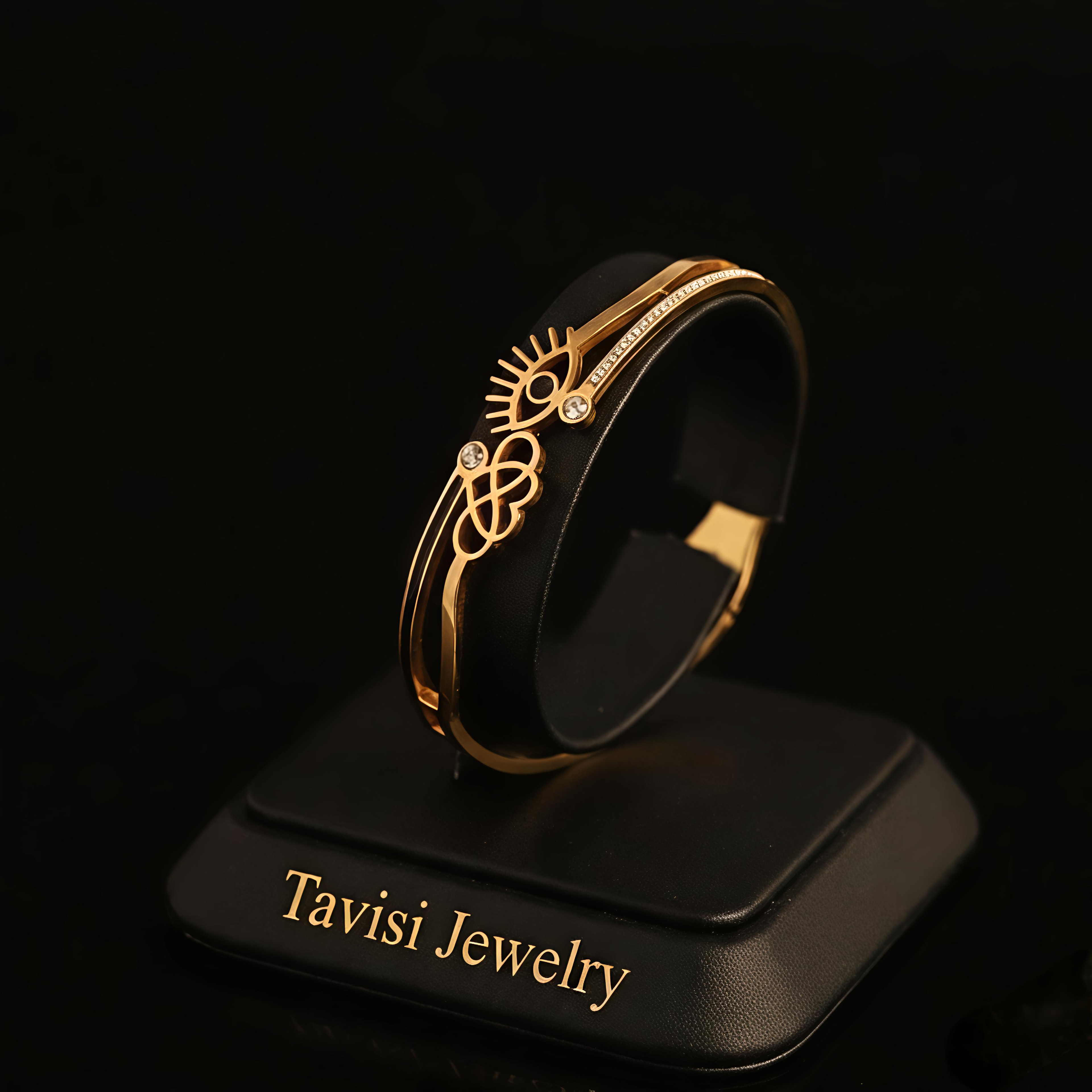 Tavisi Aura Eye AD Bracelet 316L stainless steel 22K gold plated anti tarnish jewellery