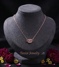 Tavisi Ayra Rose Eye AD Necklace rose gold anti tarnish stainless steel pendant with AD stones


