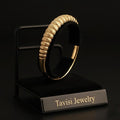 Tavisi Celeste 22K gold plated anti tarnish 316L stainless steel kada bracelet for women