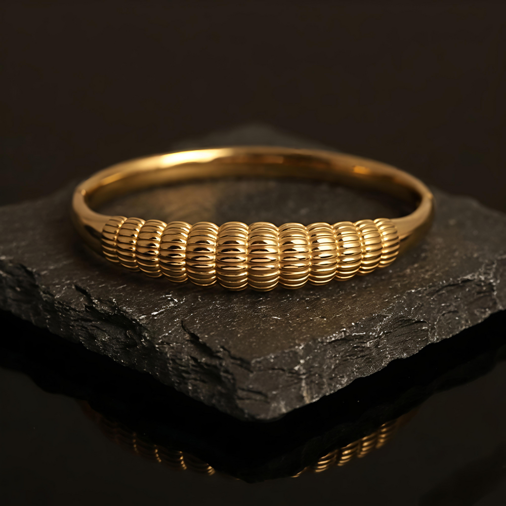 Premium waterproof long lasting gold kada bracelet by Tavisi Jewellery