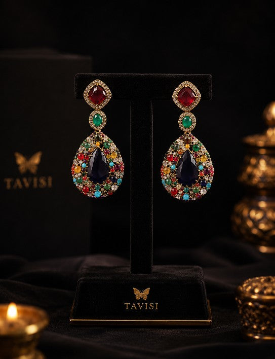 Elegant Multicolor Victorian Statement Earrings for Women