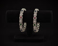 Tavisi Color Symphony CZ Silver Polish Bangle for Women featuring sparkling white CZ stones, multicolor AD stones, premium silver polish finish, and anti-tarnish handcrafted design.