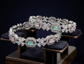 Front view of Tavisi Dream Petals CZ silver polish bangle size 2.6 for women