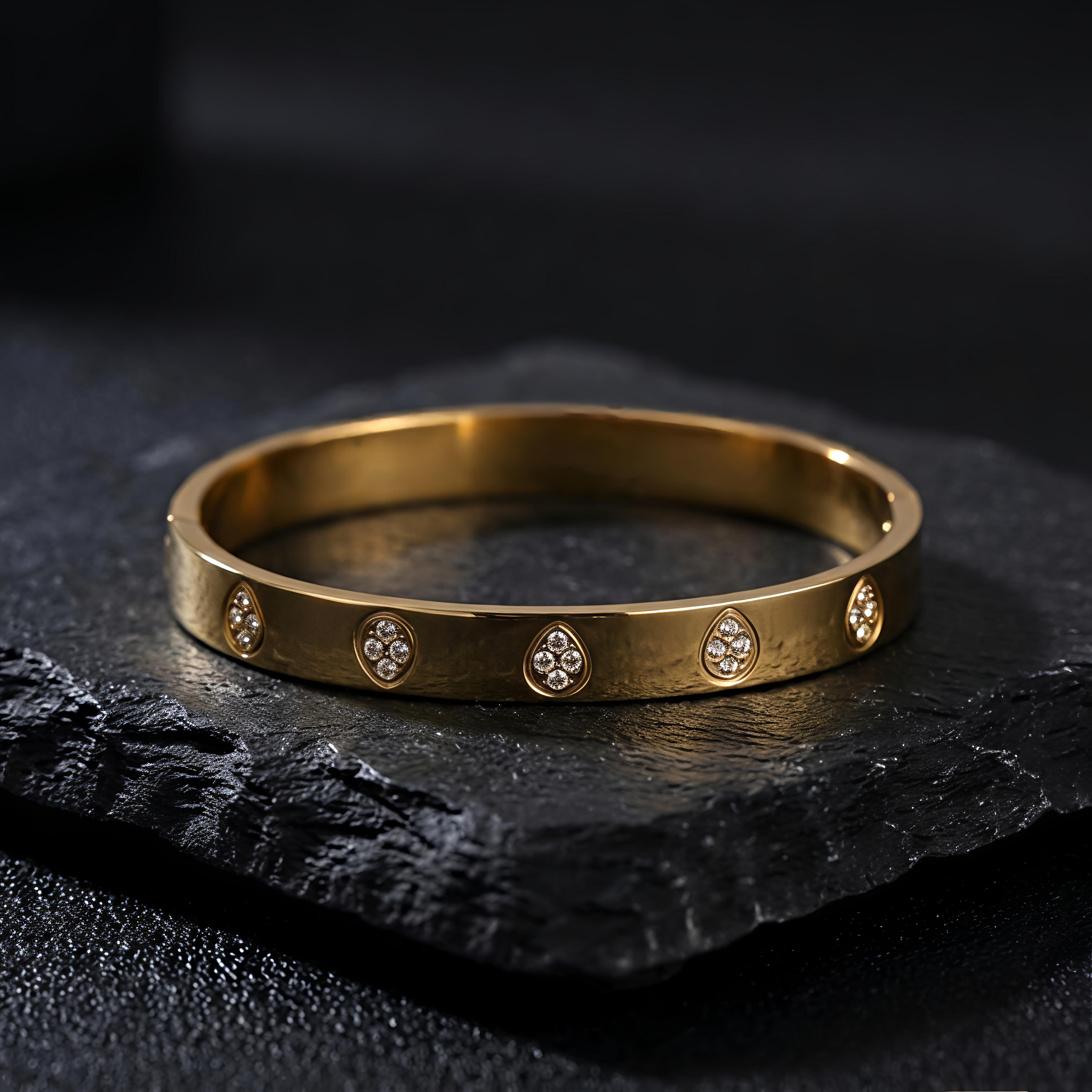 Tavisi Elara AD 18K gold plated anti tarnish kada bracelet