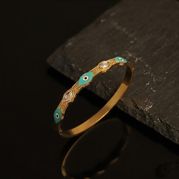 Tavisi turquoise charm bracelet with waterproof finish and long lasting shine