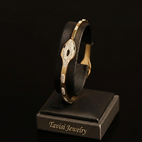 Tavisi Elara Nail AD Bracelet 316L stainless steel 22K gold plated anti tarnish waterproof kada