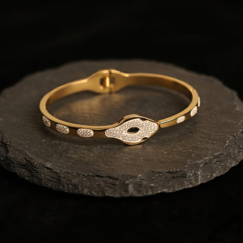 Tavisi Elara Nail Bracelet with American Diamond stones and long lasting gold plated finish