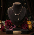 Tavisi Elina Pearl Rose AD Necklace anti tarnish rose gold stainless steel jewellery with AD stones