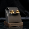 Tavisi floral hoop earrings in 22K gold plated stainless steel for women