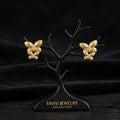 Tavisi flutter butterfly stud earrings in 22K gold plated 316L surgical stainless steel for women
