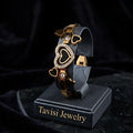 Tavisi heart design bracelet with AD stones in 22K gold plated 316L surgical stainless steel for women
