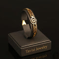 Tavisi infinity bloom kada in 22K gold plated 316L surgical stainless steel with CZ stones, enamel centre, open lock design, size 2.4
