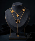 Black Clover Layered Chain Pendant Necklace – premium anti tarnish jewellery by Tavisi Jewelry