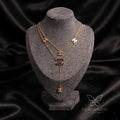 Black Double C Layered Chain Pendant Necklace – premium anti tarnish jewellery by Tavisi Jewelry
