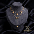 Black Swan Layered Chain Pendant Necklace – premium anti tarnish jewellery by Tavisi Jewelry

