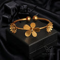 Golden Bloom Cuff Bracelet – premium anti tarnish floral bracelet by Tavisi Jewelry
