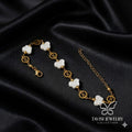 White Clover Charm Gold Bracelet – premium anti tarnish luxury jewellery by Tavisi Jewelry